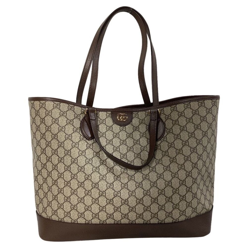 Gucci Beige Brown GG Supreme Tote